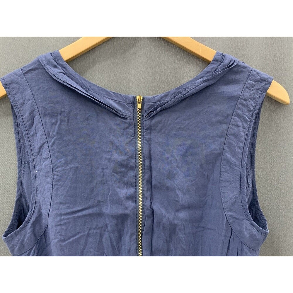 Converse Pleated Flowy Skater Mini Tank Dress Medium Blue Gray Rayon Athleisure - Picture 7 of 16